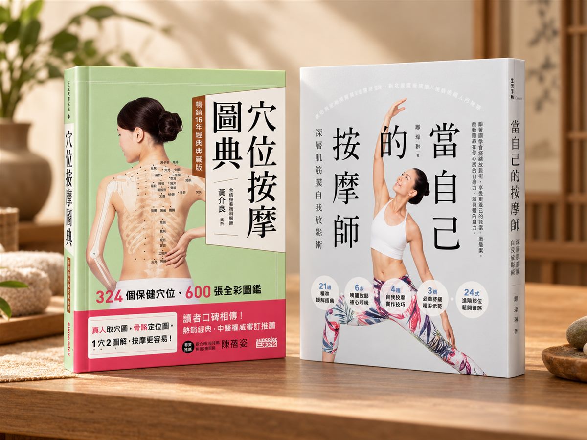 穴位按摩圖典與當自己的按摩師雙書展示
